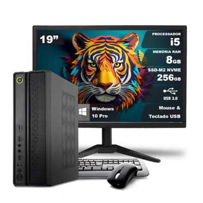 Computador ON SLIM Completo I5 8GB 256GB NVMe Teclado Mouse Windows10 Monitor 19