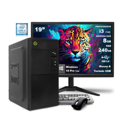 Computador ON I3 7ª Geração 8GB RAM 240GB SSD Monitor 19”