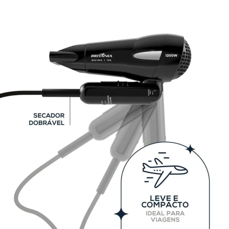 Secador de Cabelo Britânia BSC1200 Tourmaline Íon Bivolt - Image 2