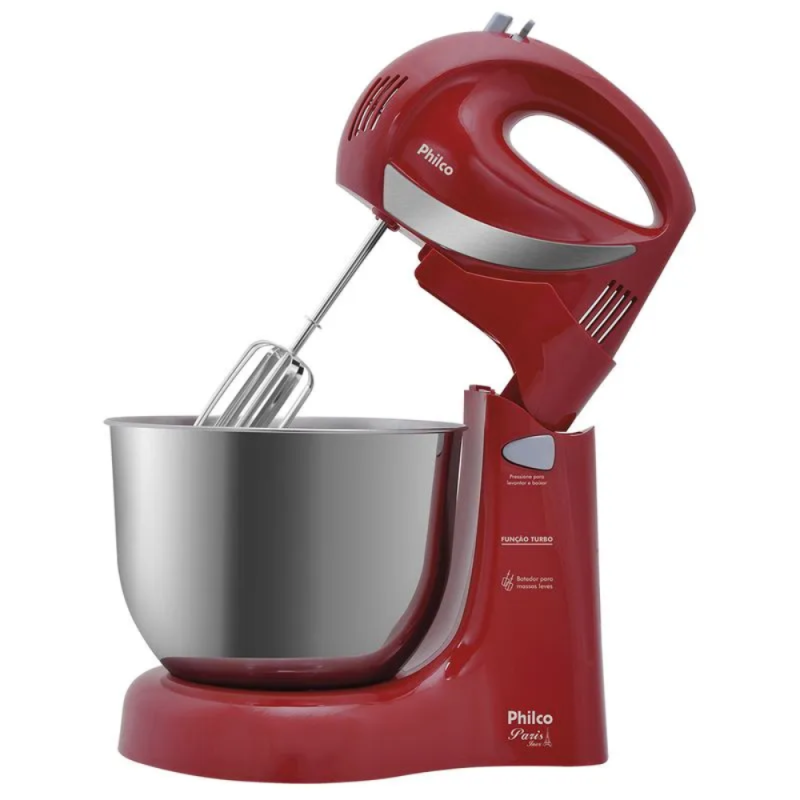 Batedeira Philco Paris Inox Vermelha 400W 220V - Image 2