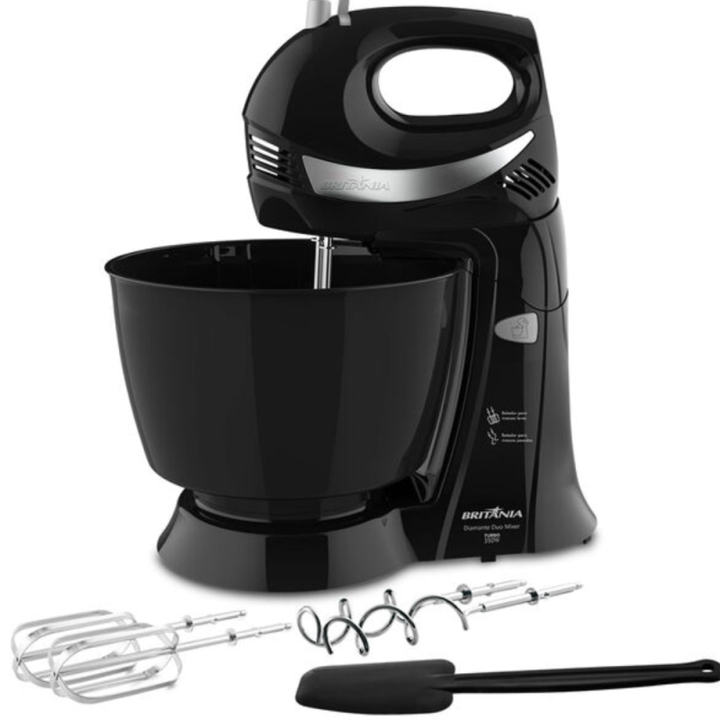 Batedeira Britânia Diamante Duo Mixer Turbo PR 4,3L 350W 127V - Image 3
