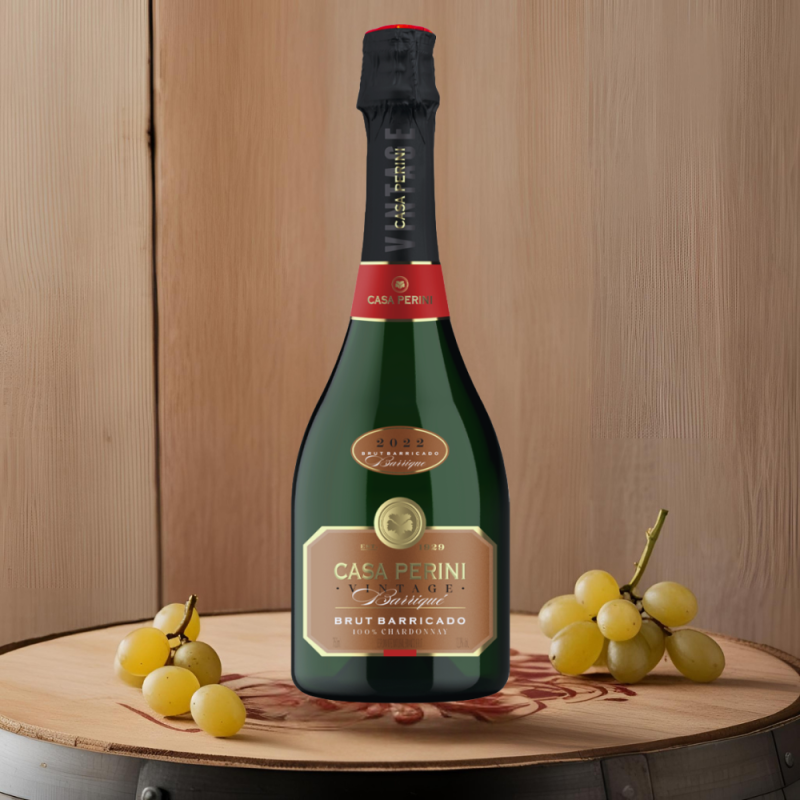 Espumante Casa Perini Vintage Brut Barrique Chardonnay 750ml - Image 3