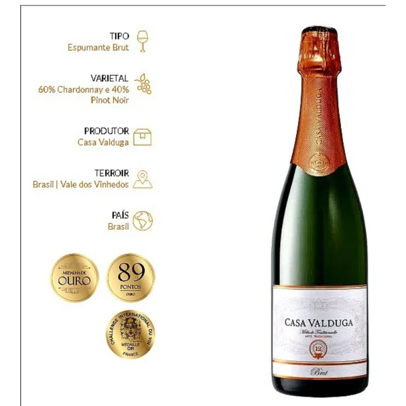 Espumante Arte Brut Casa Valduga 750ml - Image 3