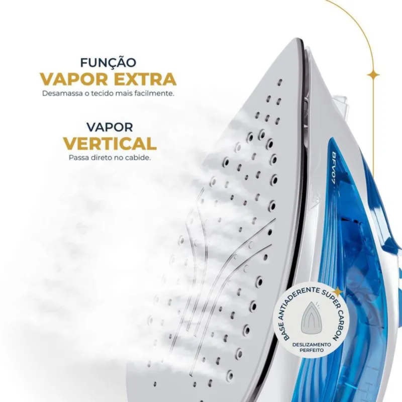 Ferro de Passar a Vapor Britânia BFV07 127V, Base Antiaderente,1200W - Image 4