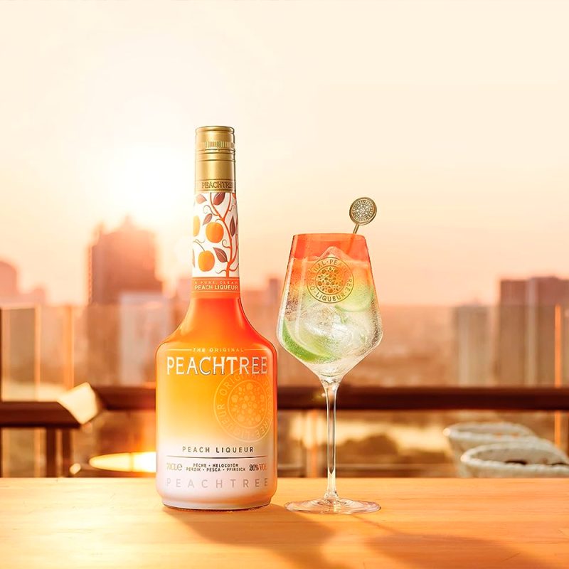 Kit Licor Fino De Pêssego Peachtree Garrafa 700ml Com Taça - Image 5