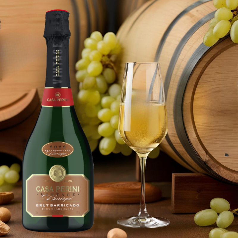 Espumante Casa Perini Vintage Brut Barrique Chardonnay 750ml - Image 4