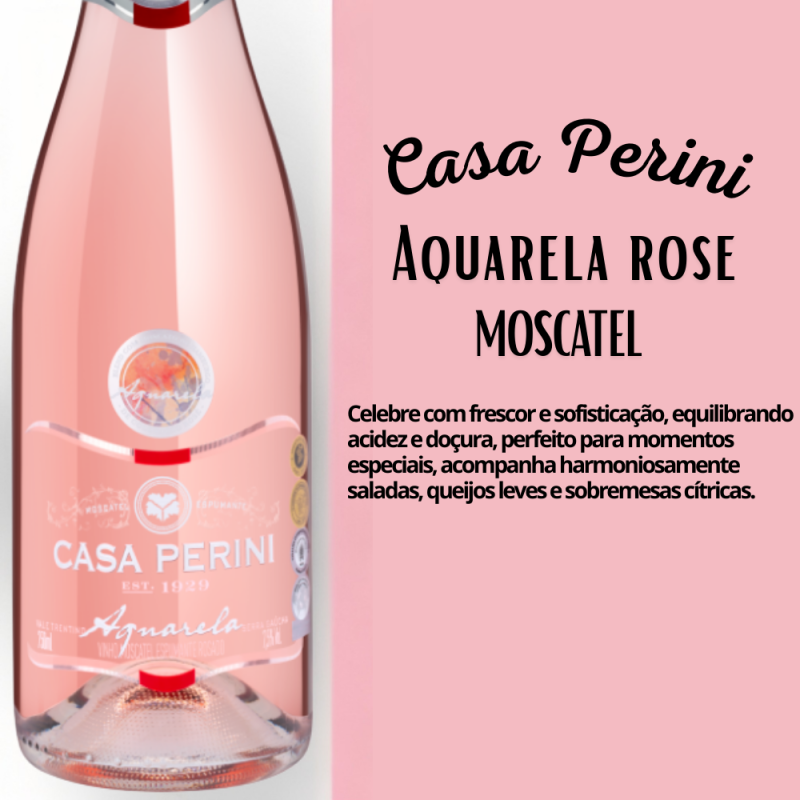 Espumante Aquarela Moscatel Rosé Casa Perini 750ml - Image 3