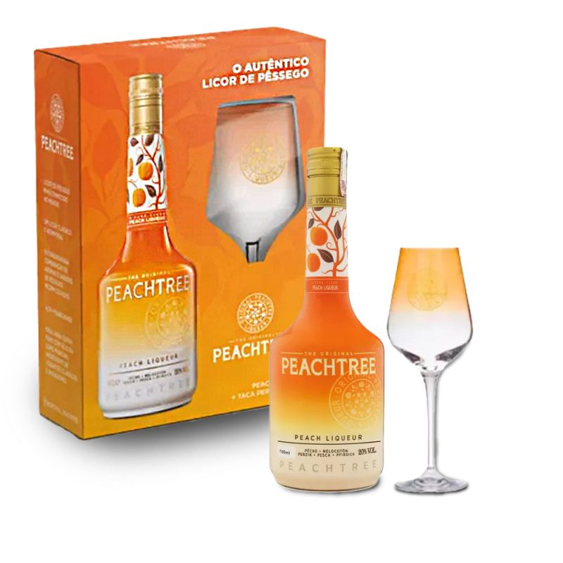 Kit Licor Fino De Pêssego Peachtree Garrafa 700ml Com Taça - Image 2