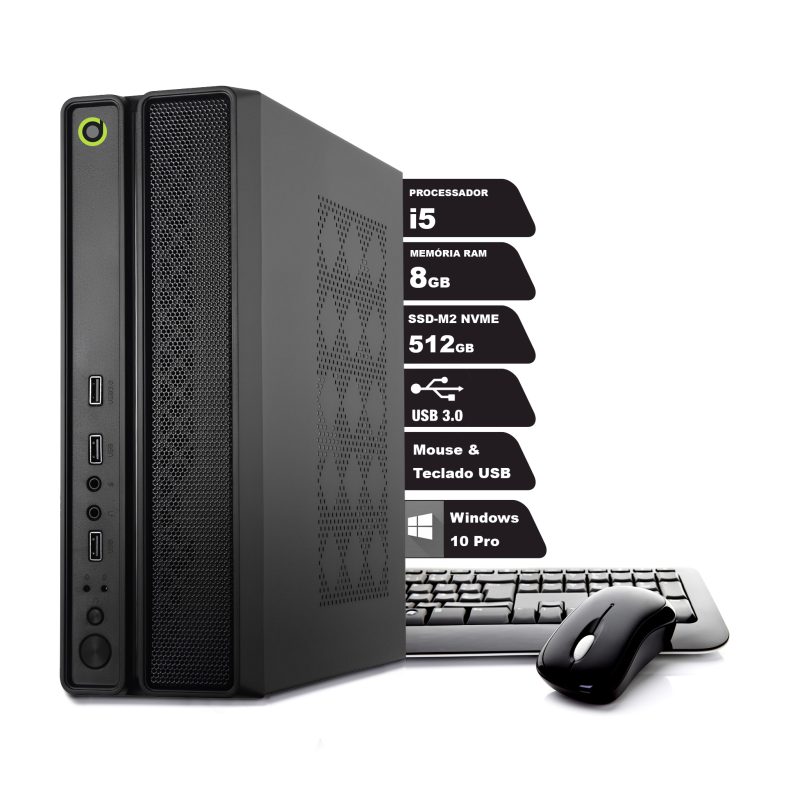 Computador On SLIM Completo i5 8GB 512GB NVMe Kit Windows 10 Monitor 19 - Image 2