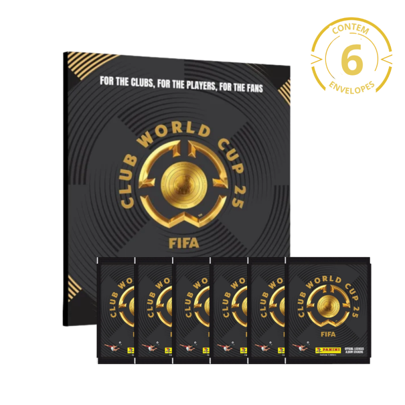 KIT Album De Figurinha Panini Fifa Club World Cup 2025 com 6 envelopes