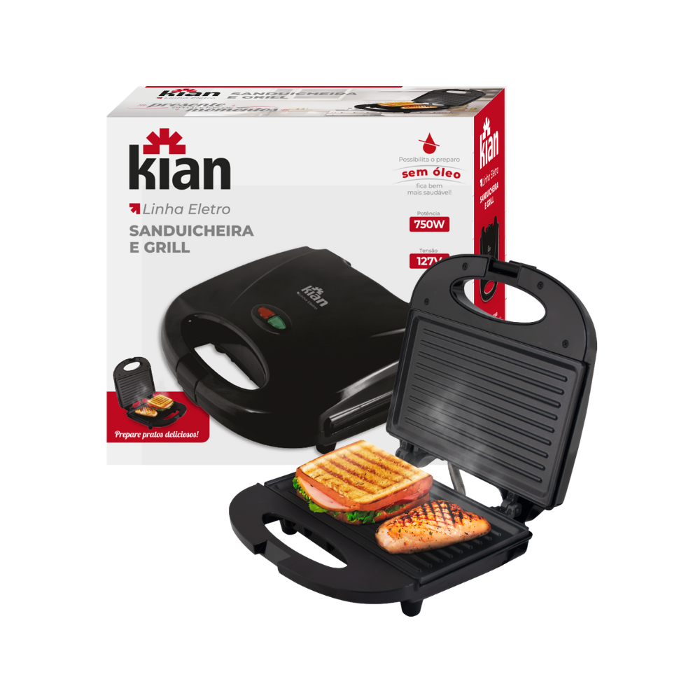 Sanduicheira Grill KIAN 127V Antiaderente 750W - Imagem 5