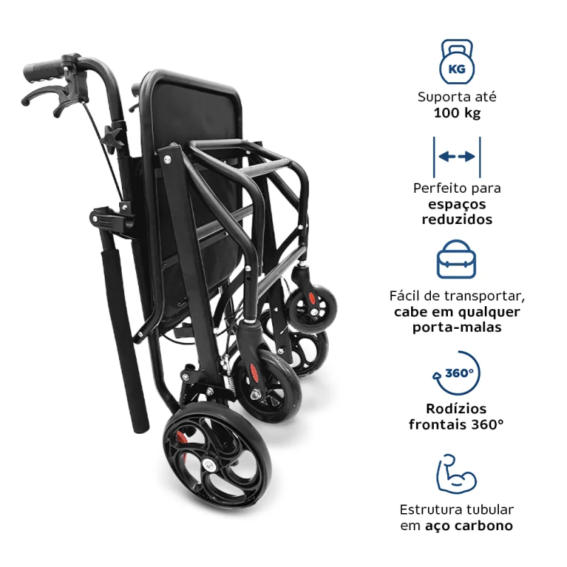 Cadeira de Transporte Dellamed 100Kg D90 - Imagem 4
