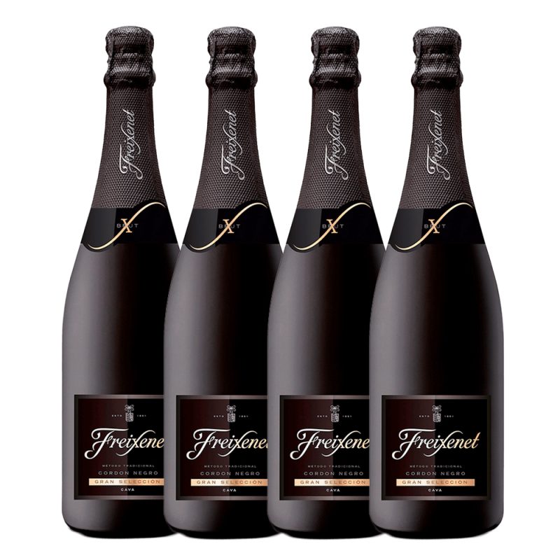 kit 4x Espumante Cava Freixenet Cordon Negro Brut 750ml