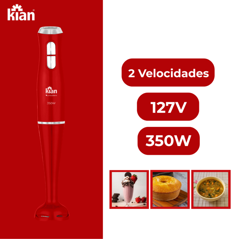Mixer KIAN 2 Velocidade 350W com copo 700ml 127V Vermelho - Imagem 5