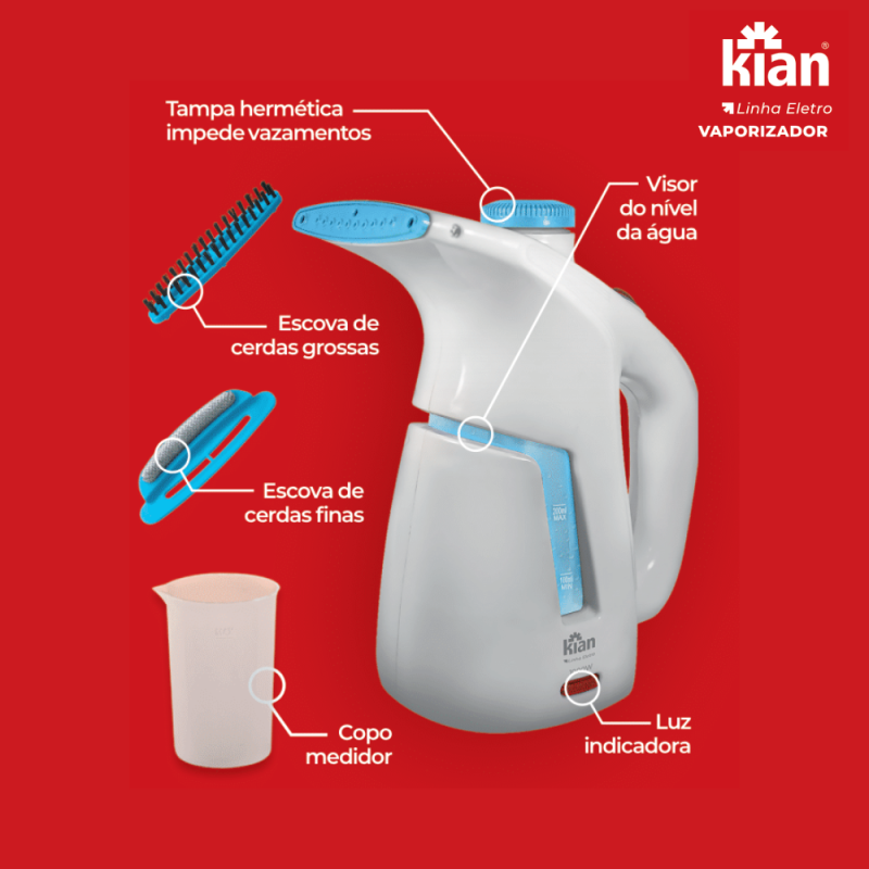Vaporizador de Passar Roupa KIAN APV-100 200ml 127V - Imagem 5