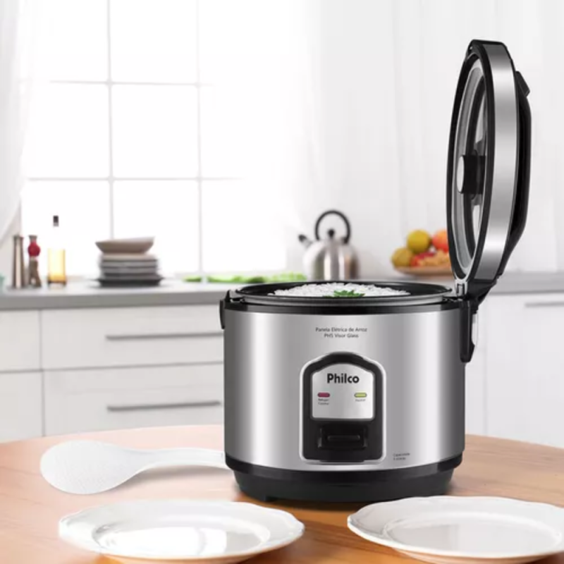 Panela Eletrica Agratto Com Visor De Vidro Inox 6 Xicaras 127V - Imagem 4