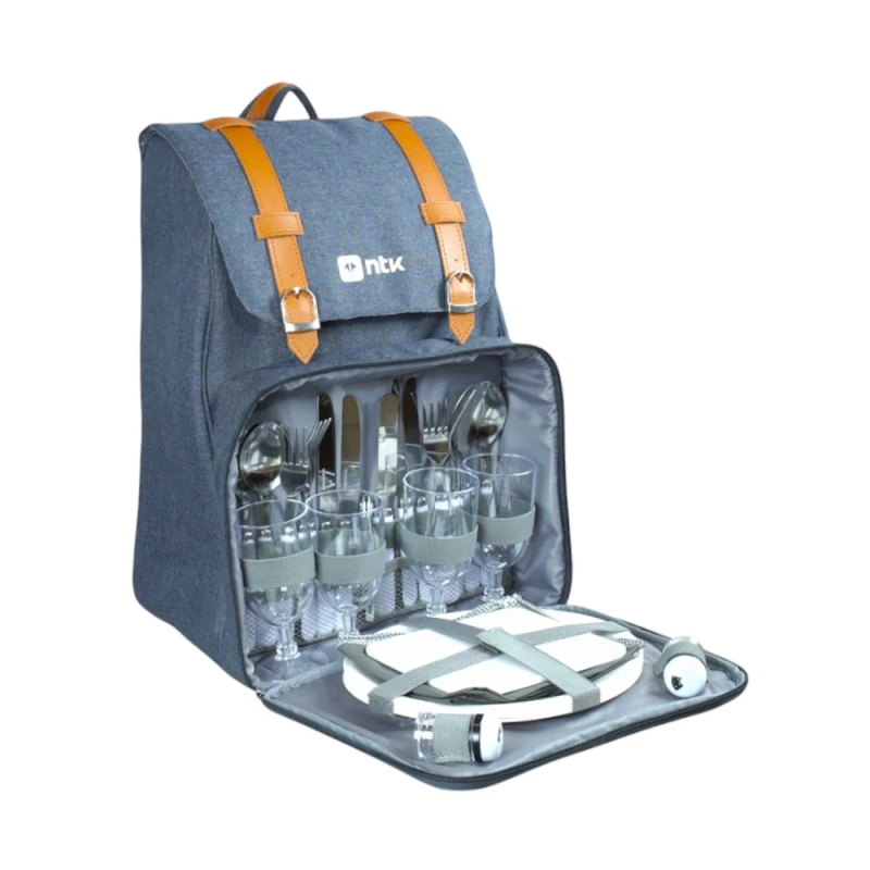 Mochila Termica Cooler Picnic Park NTK Kit RPET 300D Azul - Imagem 6