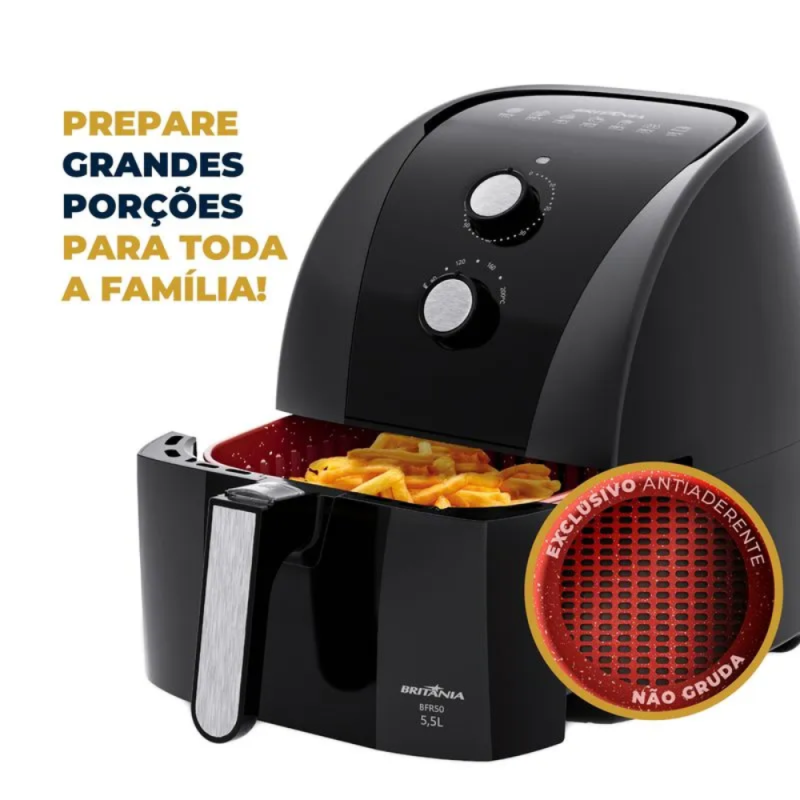 Air Fryer Britania 5,5L Antiaderente Redstone 127V BFR50 - Imagem 7