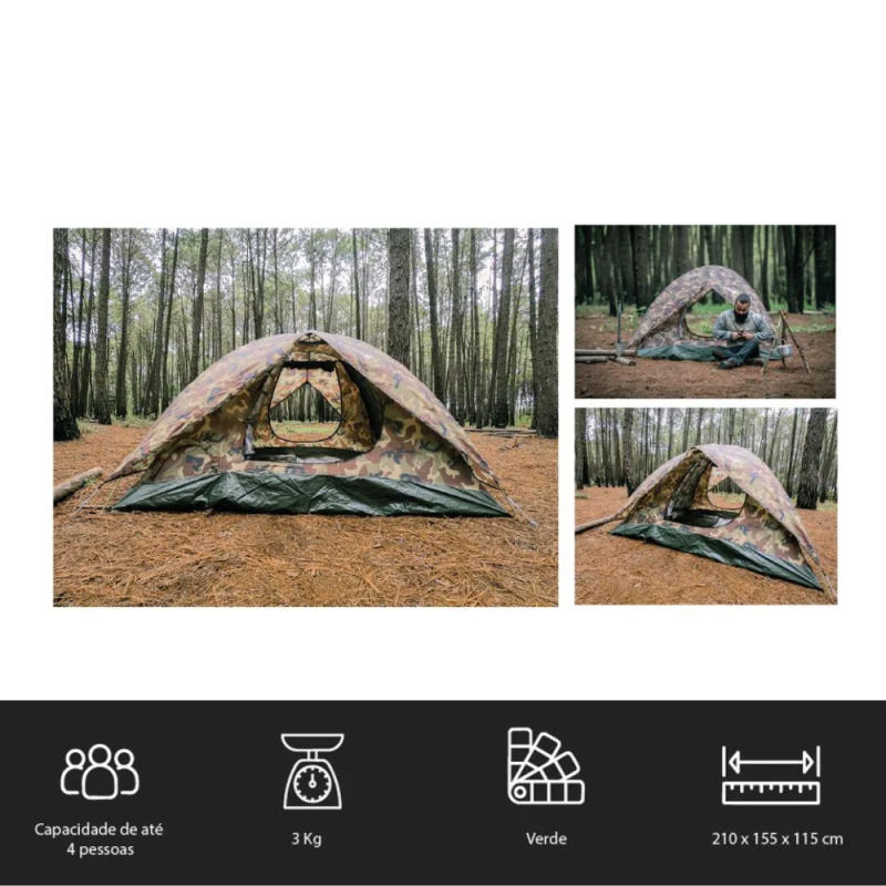 Barraca de Acampamento Nautika Amazon  3/4 Pessoas com Tela Mosquiteiro 1800mm - Imagem 6