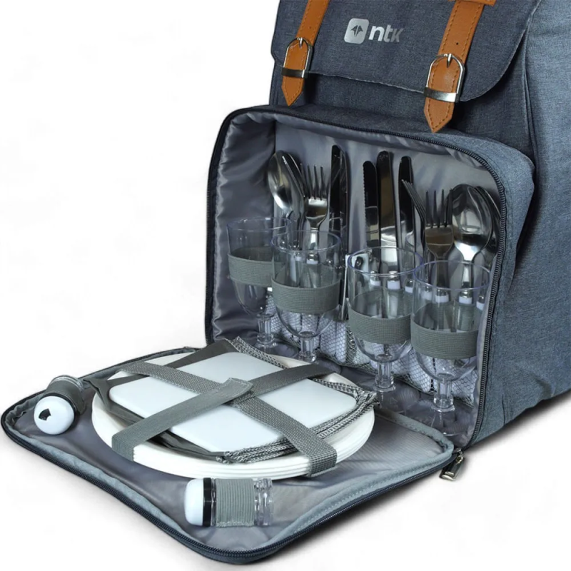 Mochila Termica Cooler Picnic Park NTK Kit RPET 300D Azul - Imagem 7