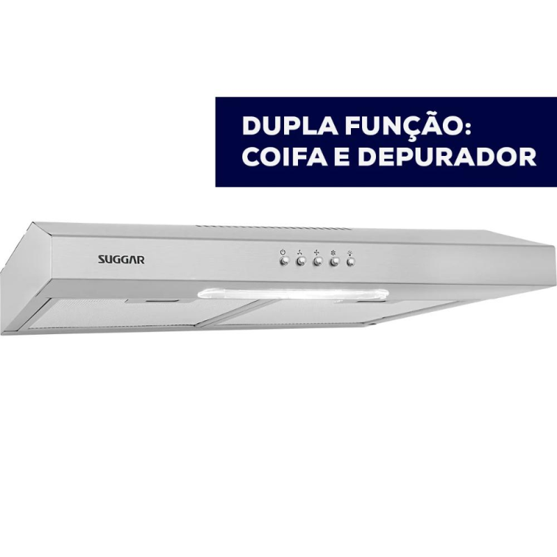 Depurador de Ar Suggar Slim 60cm 5 Bocas 3 Velocidades Inox - Imagem 2