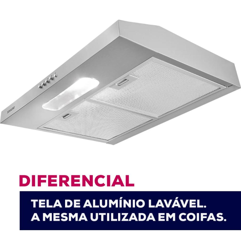 Depurador de Ar Suggar Slim 60cm 5 Bocas 3 Velocidades Inox - Imagem 3
