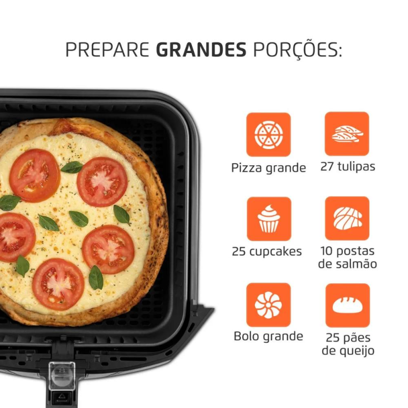 Fritadeira Mondial AFN-80 8L Preta Inox 127V - Imagem 2