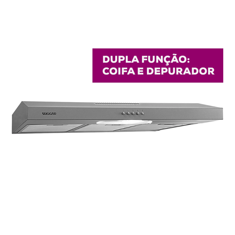 Depurador de Ar Slim Suggar 80cm 5 Bocas 3 Velocidades Inox - Imagem 3