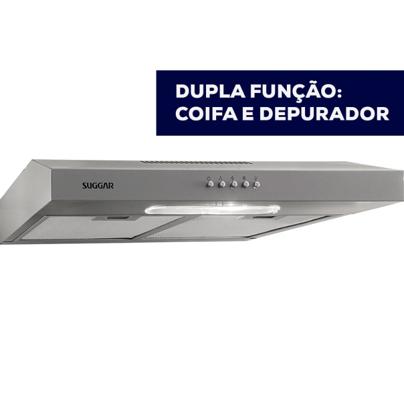 Depurador de Ar Slim Suggar 60cm 4 Bocas 3 Velocidades Prata - Imagem 3