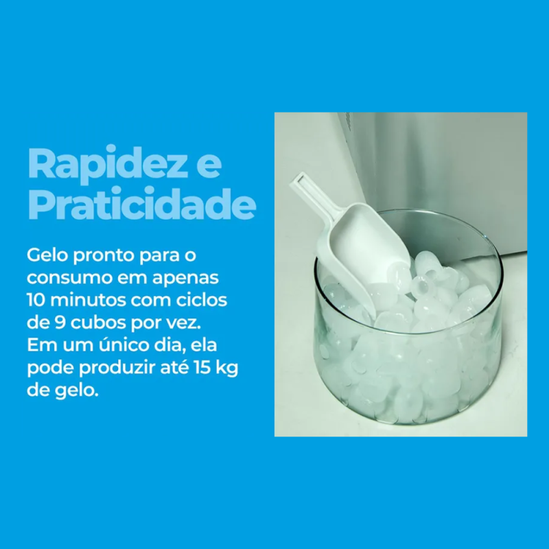 Máquina de Gelo Ice Make Suggar 15kg Prata - Imagem 6